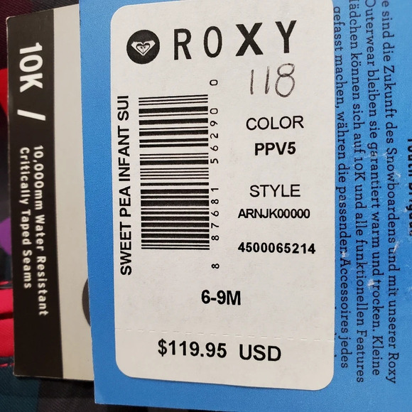 Roxy Sweet Pea One Piece Snowsuit Size  9M NWT Pink Plaid - Picture 3 of 16